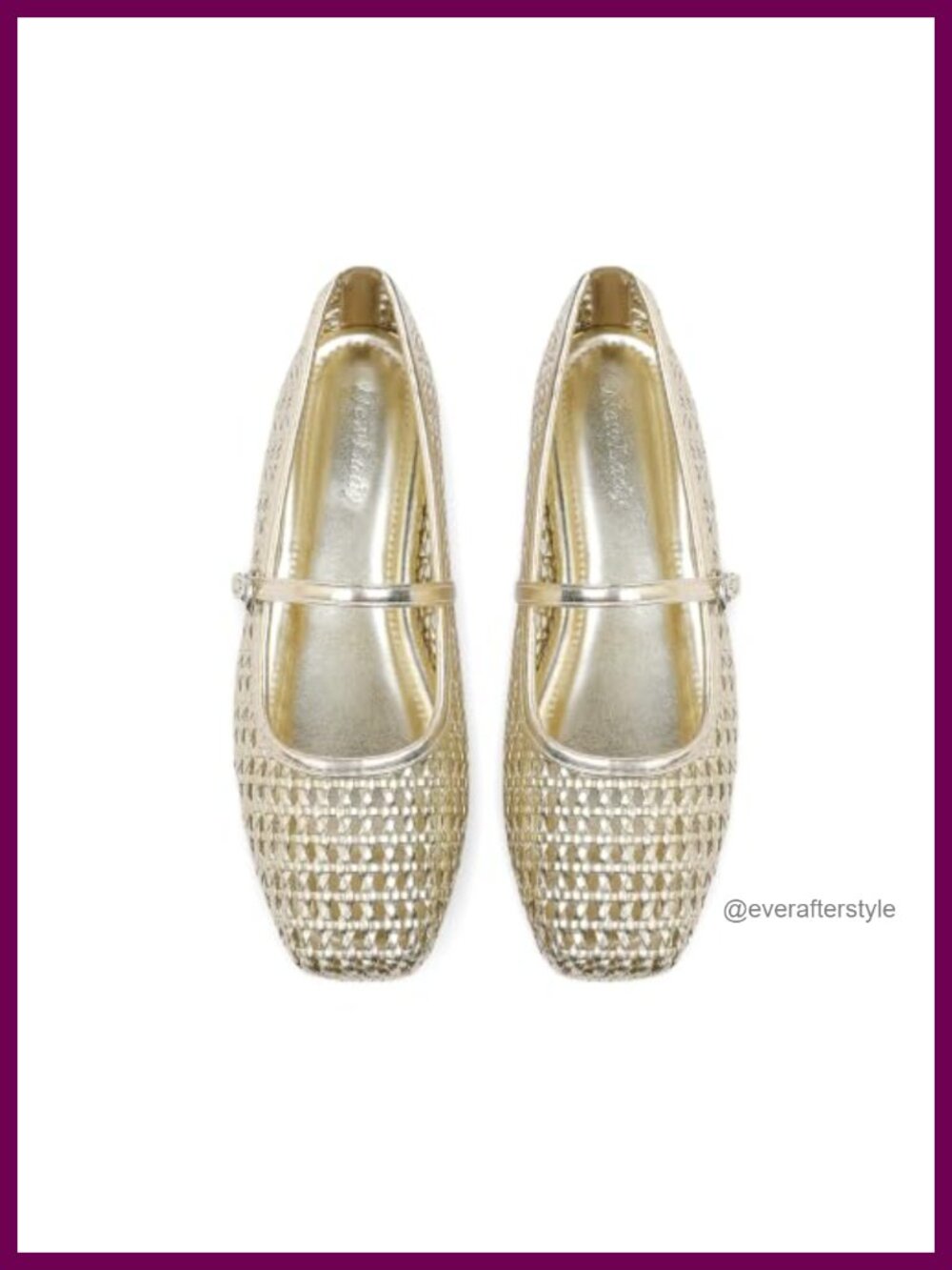 Woven Mesh Mary Jane Flats Square Toe Slip On Adjustable Buckle Women